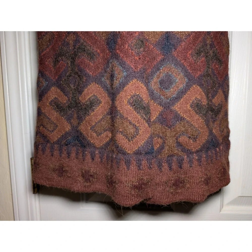 Peruvian Connection Maxi Waistcoat Women Size XS Alpaca Wool Sleeveless Cardigan